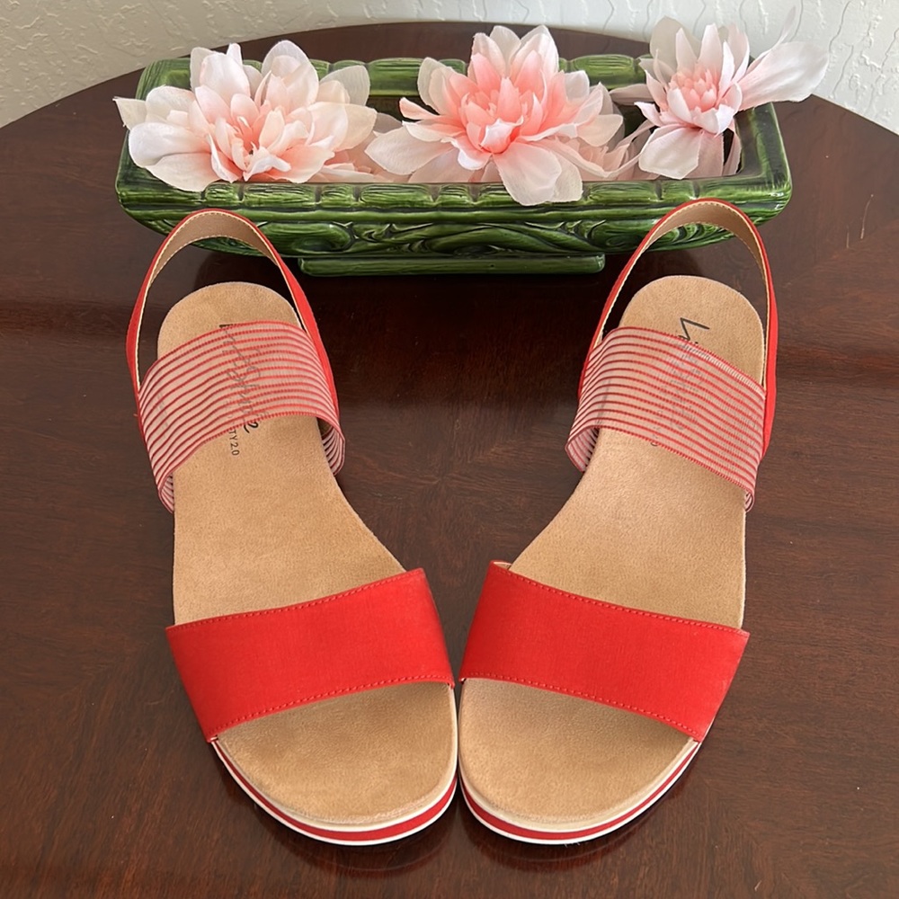 Life Stride Velocity 2.0 New Red Zing Sandals Size 8.5W